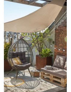 Voile d’ombrage imperméable triangle polyester taupe 5 m – ECLOZ ECLOZ Voile d'ombrage et accessoire 2