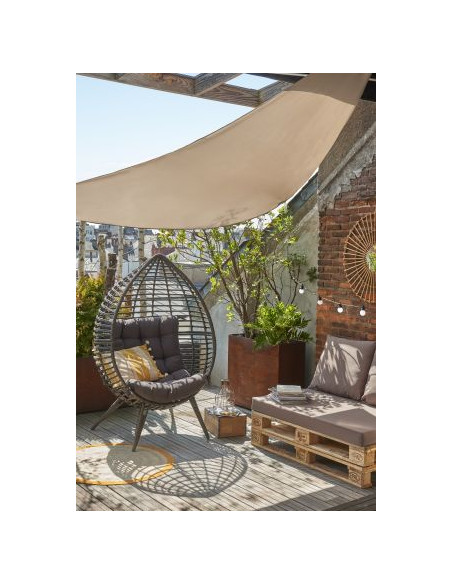 Voile d’ombrage imperméable triangle polyester taupe 5 m – ECLOZ ECLOZ Voile d'ombrage et accessoire
