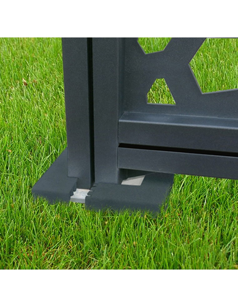 Lot de 2 caches anthracite "TAP BASFIX" pour panneau mosaïc  Accessoires pour clôture, bordure et occultation