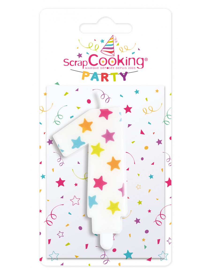 Bougie numéro 1 ScrapCooking Anniversaire et déco de fête