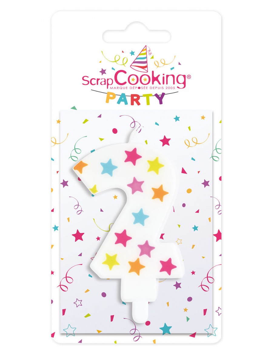 Bougie numéro 2 ScrapCooking Anniversaire et déco de fête