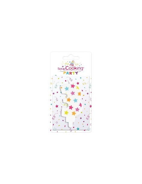Bougie numéro 3 ScrapCooking Anniversaire et déco de fête
