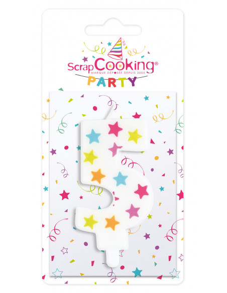 Bougie numéro 5 ScrapCooking Anniversaire et déco de fête