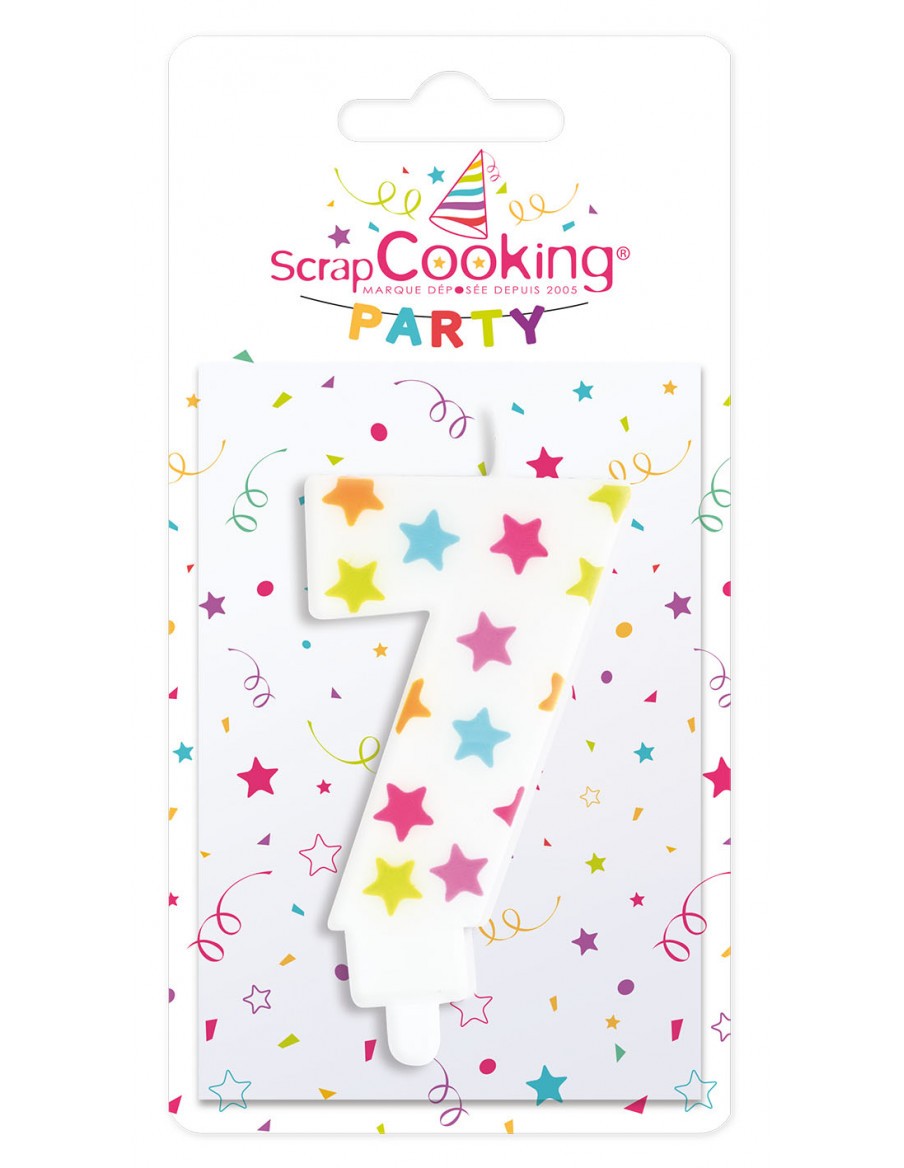 Bougie numéro 7 ScrapCooking Anniversaire et déco de fête