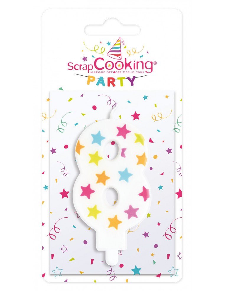 Bougie numéro 8 ScrapCooking Anniversaire et déco de fête