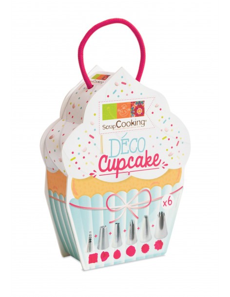 Boite "Déco Cupcakes" - 6 douilles inox ScrapCooking Moule & Ustensile à pâtisserie