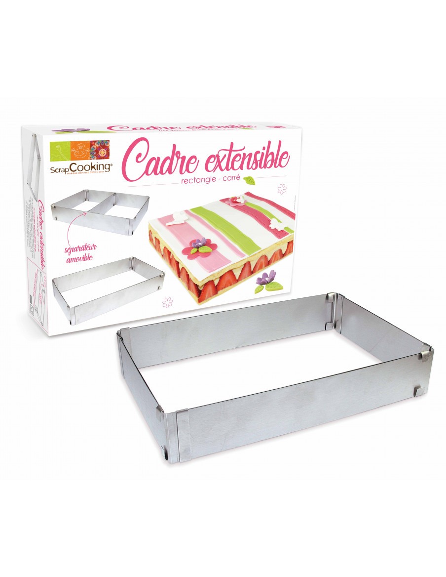 Cadre à pâtisserie extensible rectangle ScrapCooking Moule & Ustensile à pâtisserie Cadre à pâtisserie extensible rectangle ScrapCooking Moule & Ustensile à pâtisserie