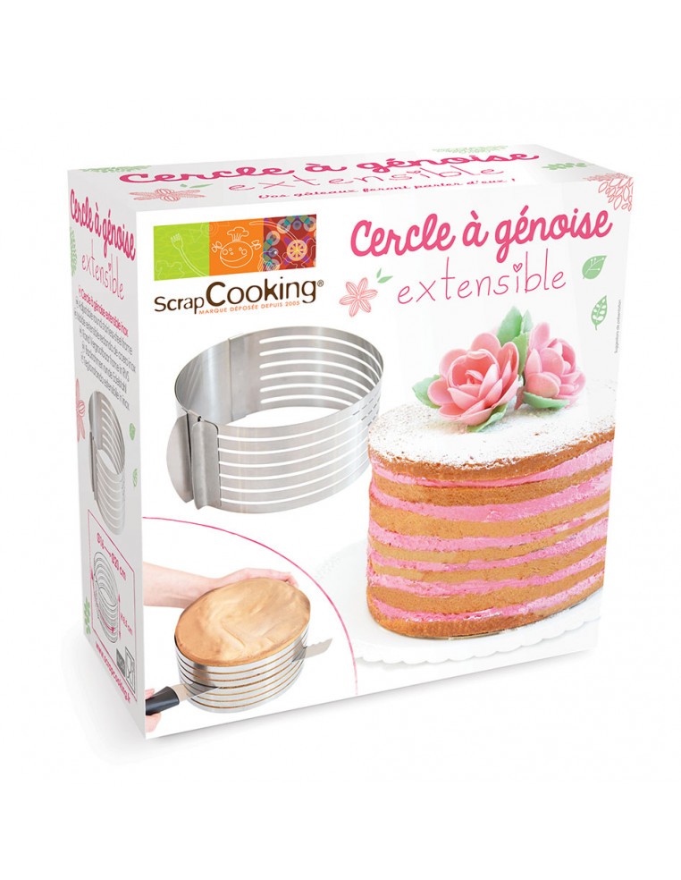 Cercle à génoise extensible inox ScrapCooking Moule & Ustensile à pâtisserie