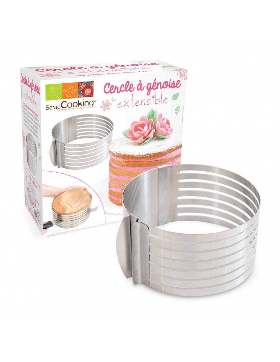 Cercle à génoise extensible inox ScrapCooking Moule & Ustensile à pâtisserie