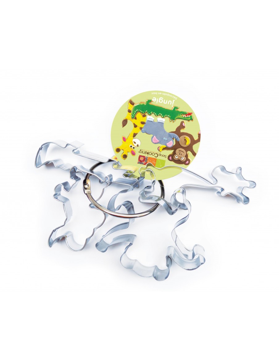 Boîte de 4 emporte-pièces jungle ScrapCooking Moule & Ustensile à pâtisserie