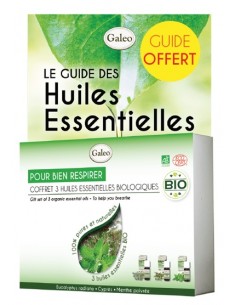 Coffret de 3 huiles essentielles BIO - "Pour bien respirer" GALEO  Huile essentielle