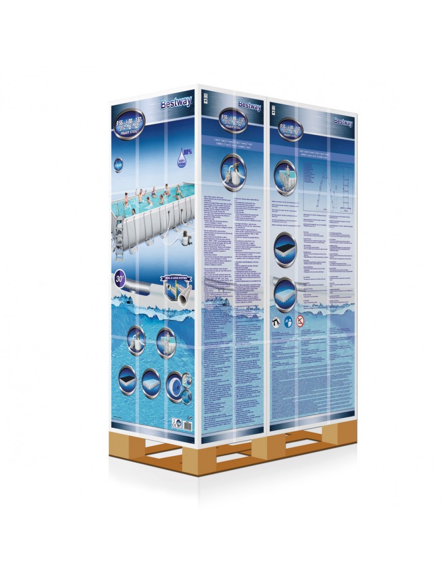 Kit Piscine tubulaire rectangulaire - L.956 x l.488 x H.132 cm - Bestway BestWay Piscines