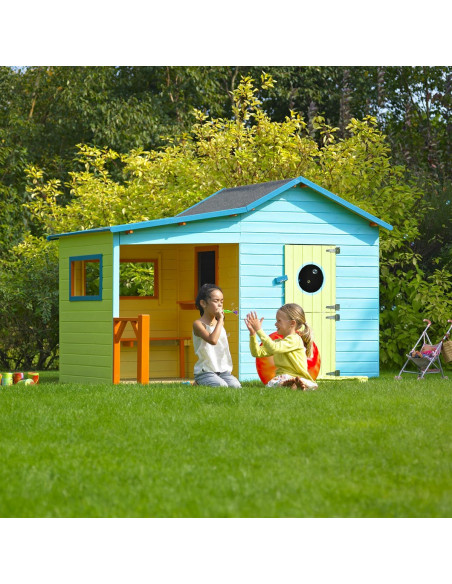 Maisonnette Hacienda + Préau Soulet Cabane de jardin pour enfant
