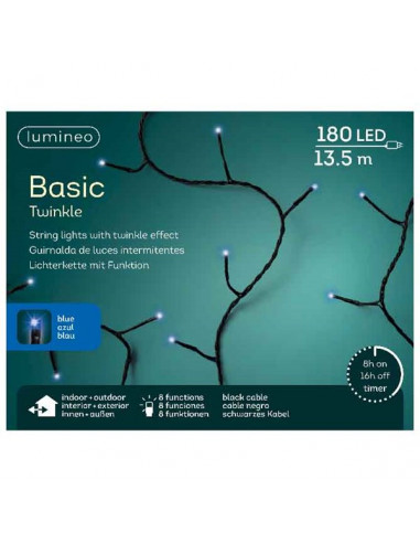 Guirlande 180 LED Bleu - 13,5 m  Eclairage