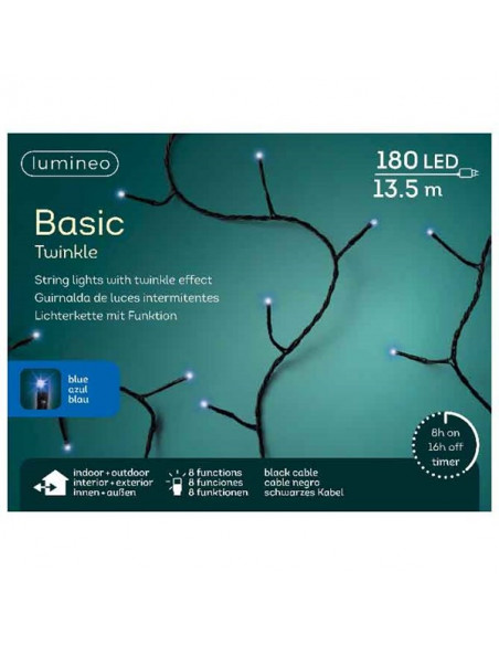 Guirlande 180 LED Bleu - 13,5 m  Eclairage