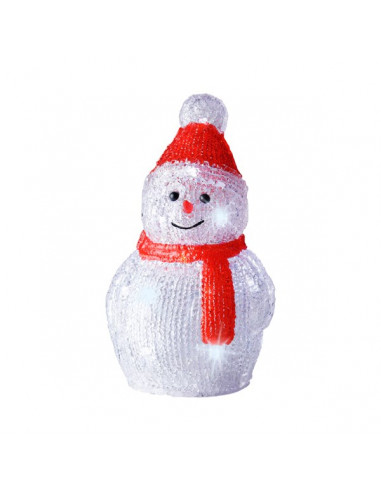 Bonhomme de neige avec bonnet - LED Blanc froid  Eclairage