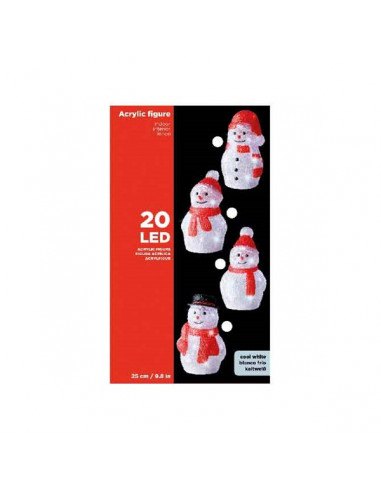 Bonhomme de neige avec bonnet - LED Blanc froid  Eclairage