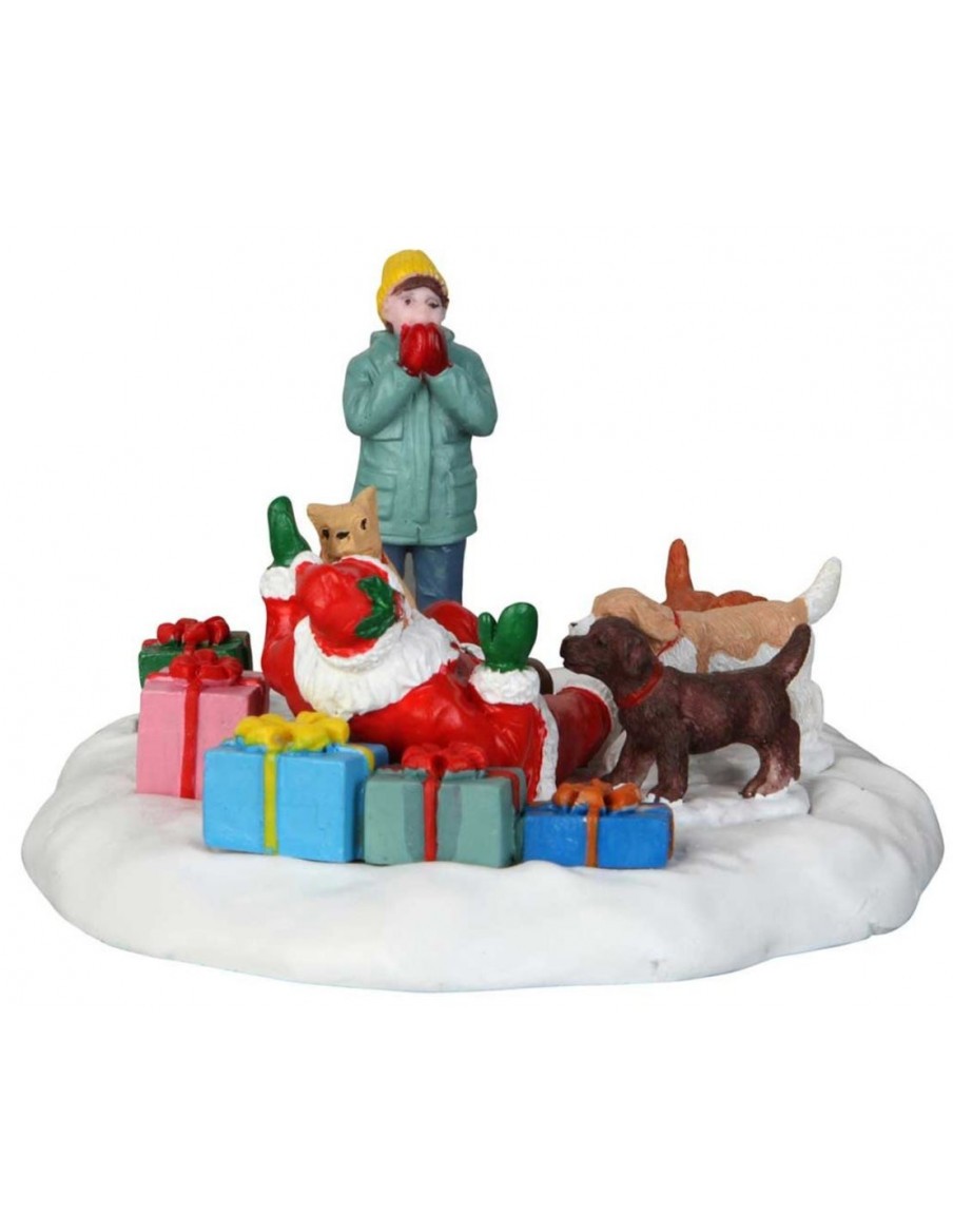 Lemax - Les chiots du Père-Noël LEMAX Village animé
