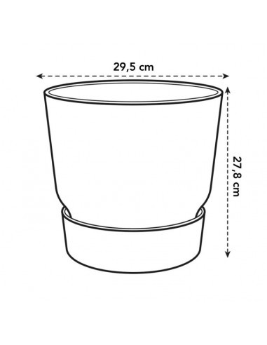 Pot Greenville - Ø30 cm - Brique Elho Pot et bac en plastique rond