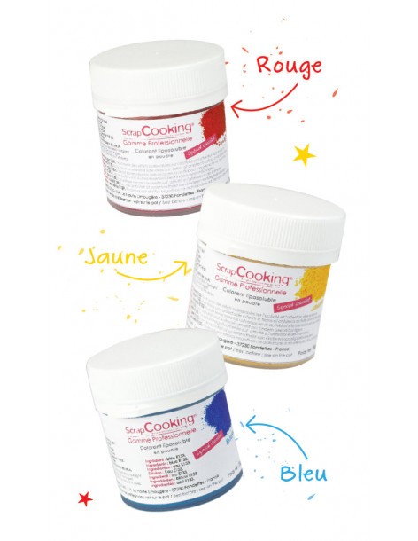 3 colorants liposolubles en poudre ScrapCooking Préparation sucrée 2