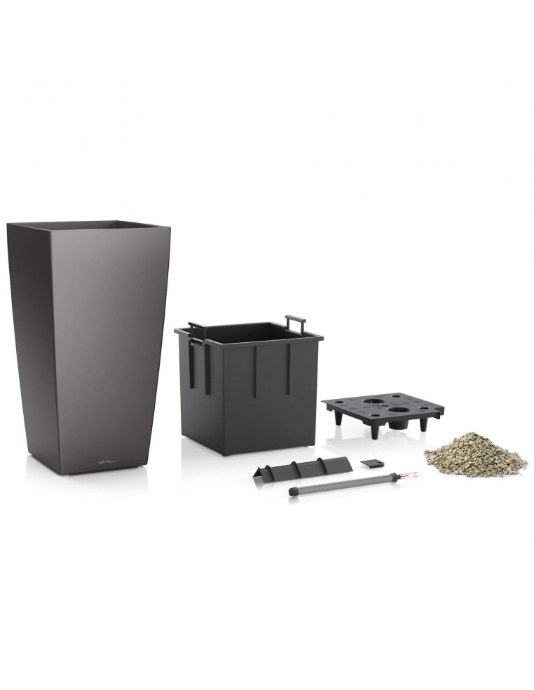 Pot à Réserve d'eau Cubico Taupe - LECHUZA Lechuza Pot et bac en plastique carré