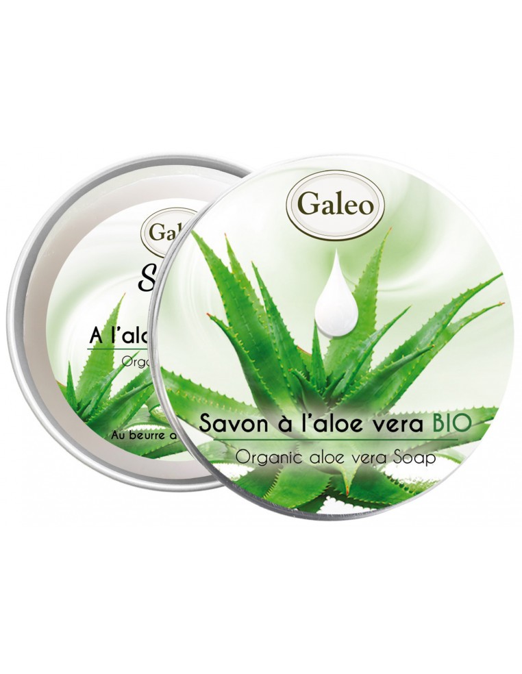 Boîte à savon en métal à "l'aloe vera Bio" GALEO Soin corps et visage