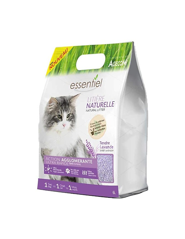 Litière au soja - 6 L Essentiel Litières