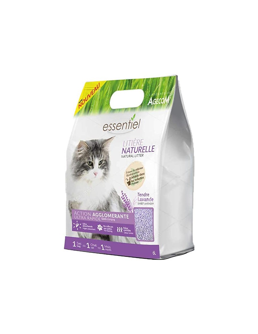 Litière au soja - 6 L Essentiel Litières