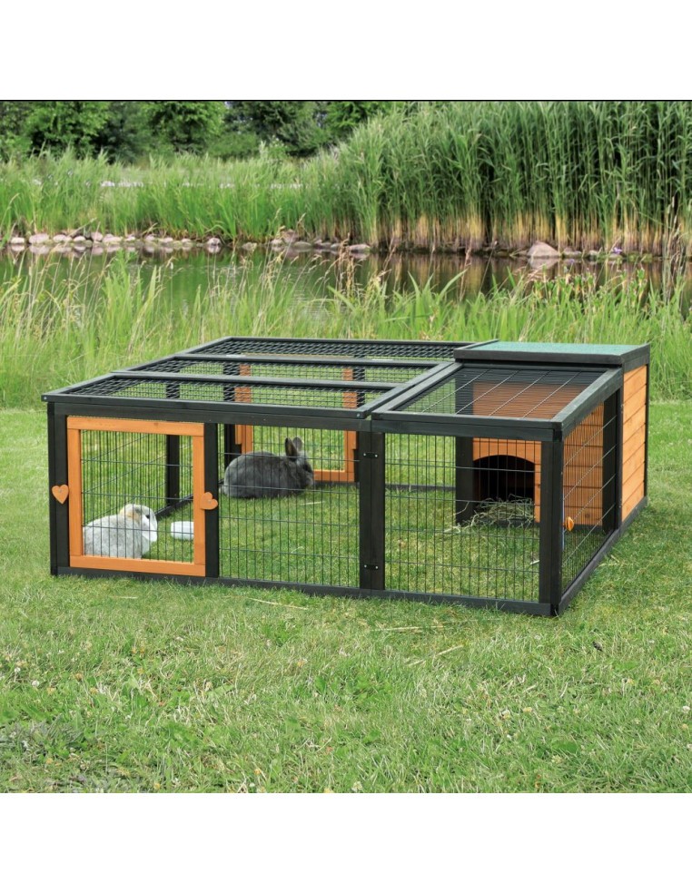 Enclos Natura pour volailles et lapins noir/brun - Trixie Trixie Clapier
