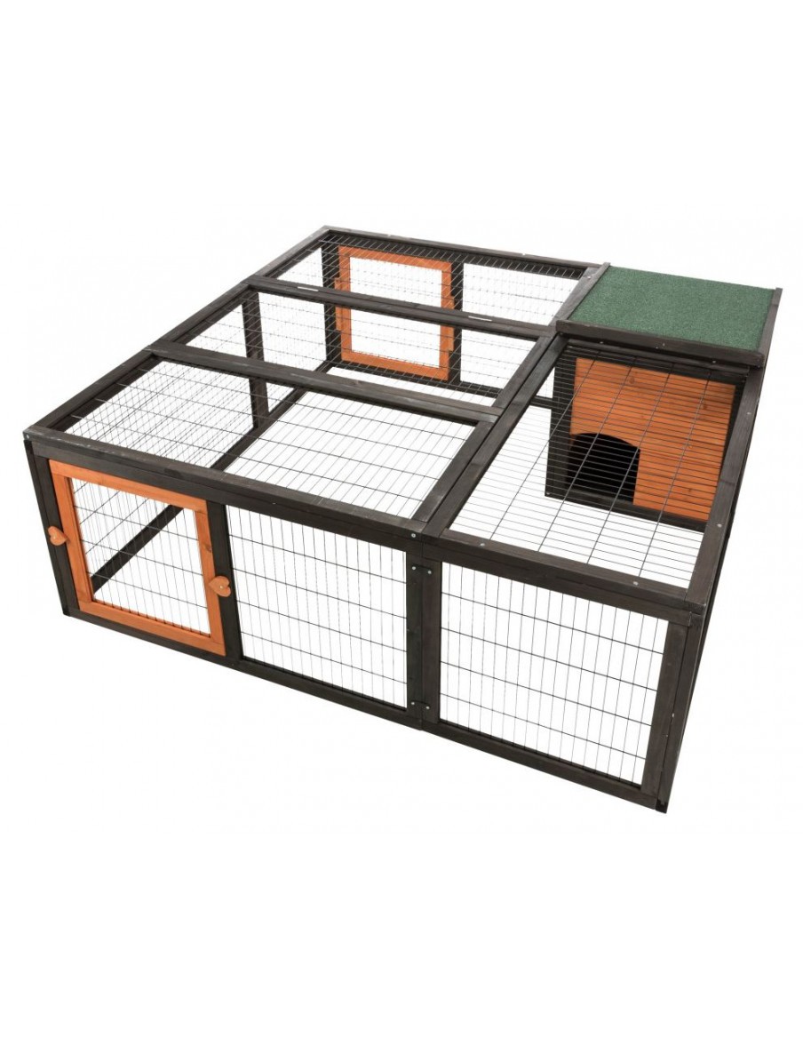 Enclos Natura pour volailles et lapins noir/brun - Trixie Trixie Clapier