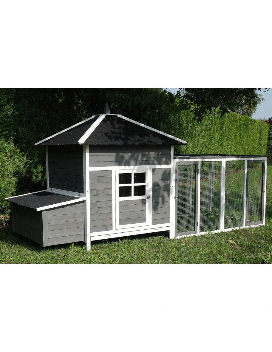 Poulailler hexa en sapin - L.290 x l.111 x H.127