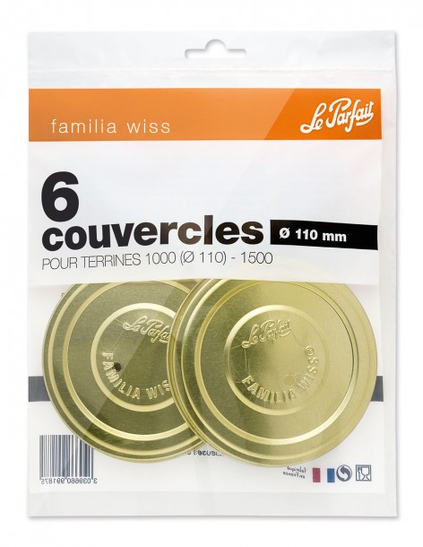 Couvercles familia wiss sachet de 6 Ø11 cm - Le Parfait Le Parfait Bocaux et stérilisation