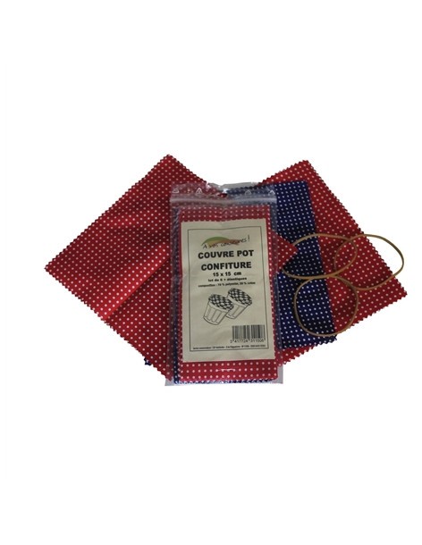 Couvre pot en tissu - Lot de 6 - 15 x 15 cm  Bocaux et stérilisation