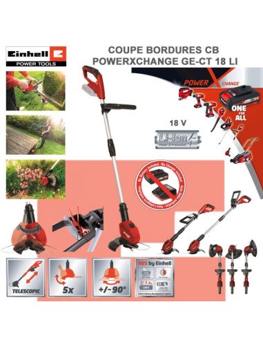 Coupe Bordure GE CT 18LI Kit 2 Ah Einhell Coupe-bordure