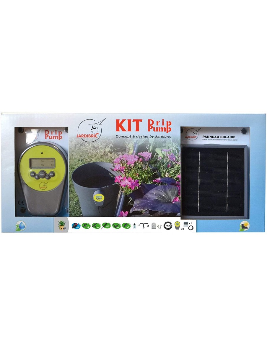 Kit complet Système Goutte à Goutte avec Programmateur Solaire Jardibric Goutte à goutte