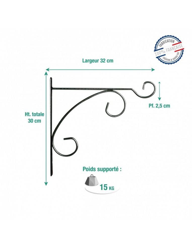 Potence en fer rond Louis Moulin Porte pot