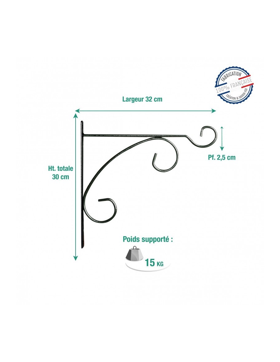 Potence en fer rond Louis Moulin Porte pot