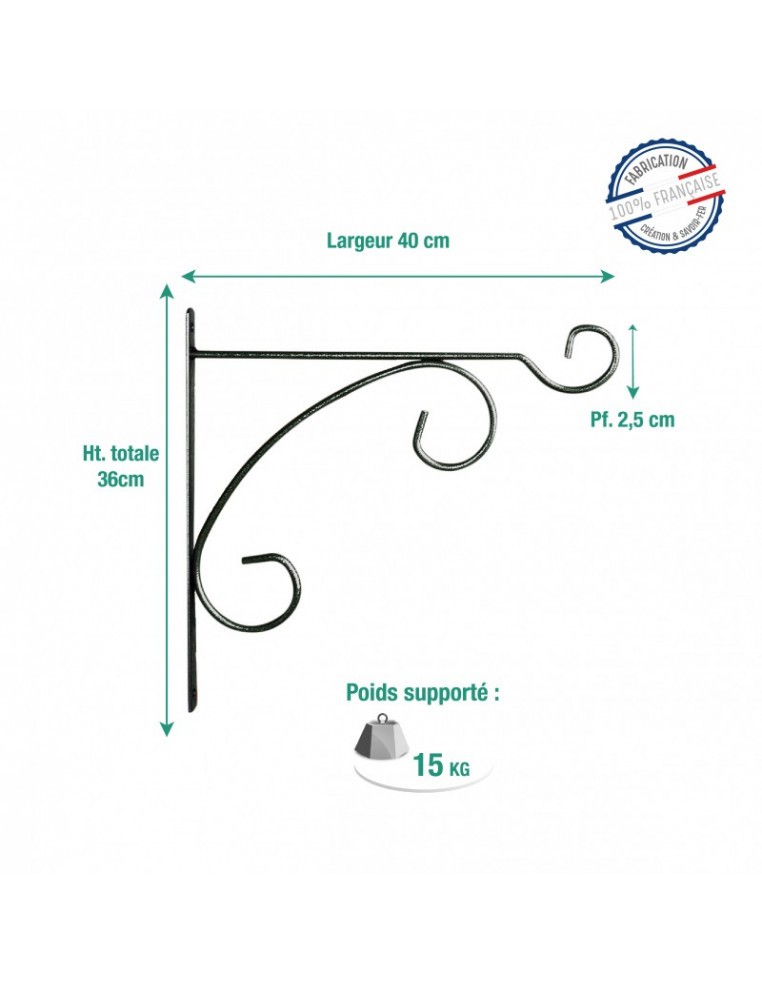 Potence en fer rond Louis Moulin Porte pot