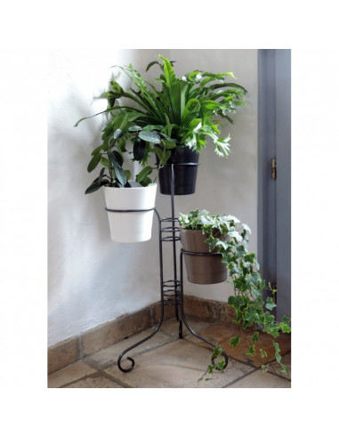 Porte-plantes 3 pots Louis Moulin Roule plante et supports pot à roulettes