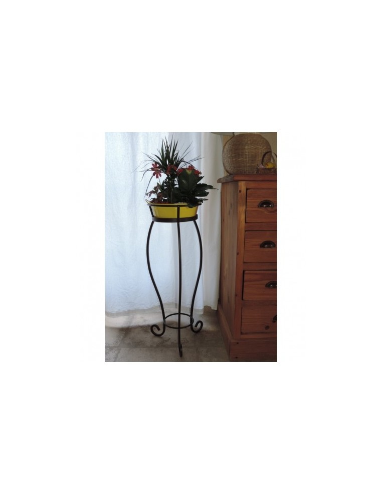 Porte-plantes "Volute" + soucoupe Louis Moulin Roule plante et supports pot à roulettes