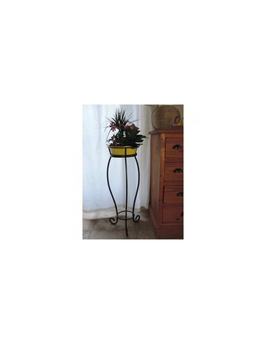 Porte-plantes "Volute" + soucoupe Louis Moulin Roule plante et supports pot à roulettes