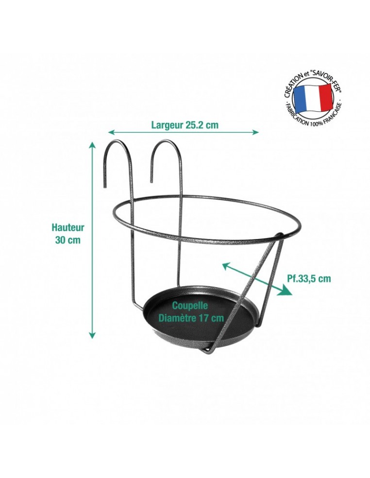 Porte-plantes avec crochets Louis Moulin Roule plante et supports pot à roulettes