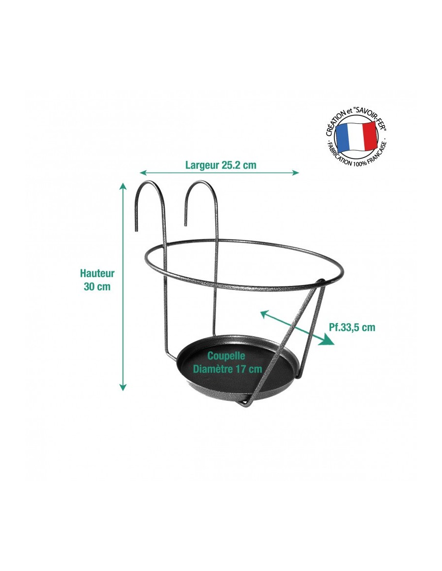 Porte-plantes avec crochets Louis Moulin Roule plante et supports pot à roulettes