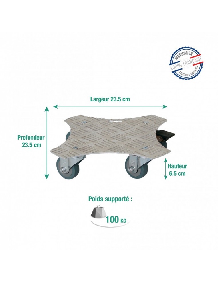 Support à 4 roues en aluminium Louis Moulin Support jardinière