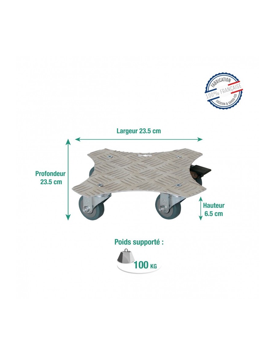 Support à 4 roues en aluminium Louis Moulin Support jardinière