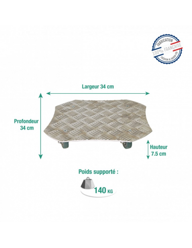 Support à 4 roues en aluminium Louis Moulin Support jardinière