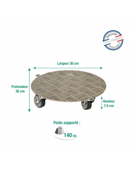 Support à 4 roues en aluminium Louis Moulin Support jardinière