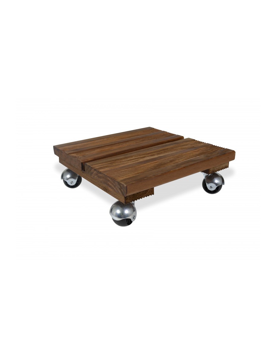 Roule plantes en bois carré Louis Moulin Roule plante et supports pot à roulettes