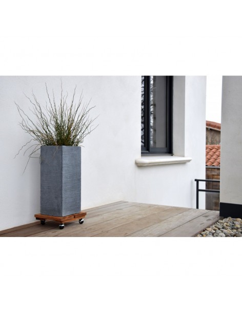 Roule plantes en bois carré Louis Moulin Roule plante et supports pot à roulettes 2