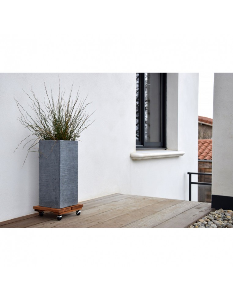 Roule plantes en bois carré Louis Moulin Roule plante et supports pot à roulettes